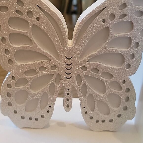 Butterfly right side book holder white with glitter shine so pretty new! - Picture 2 of 6